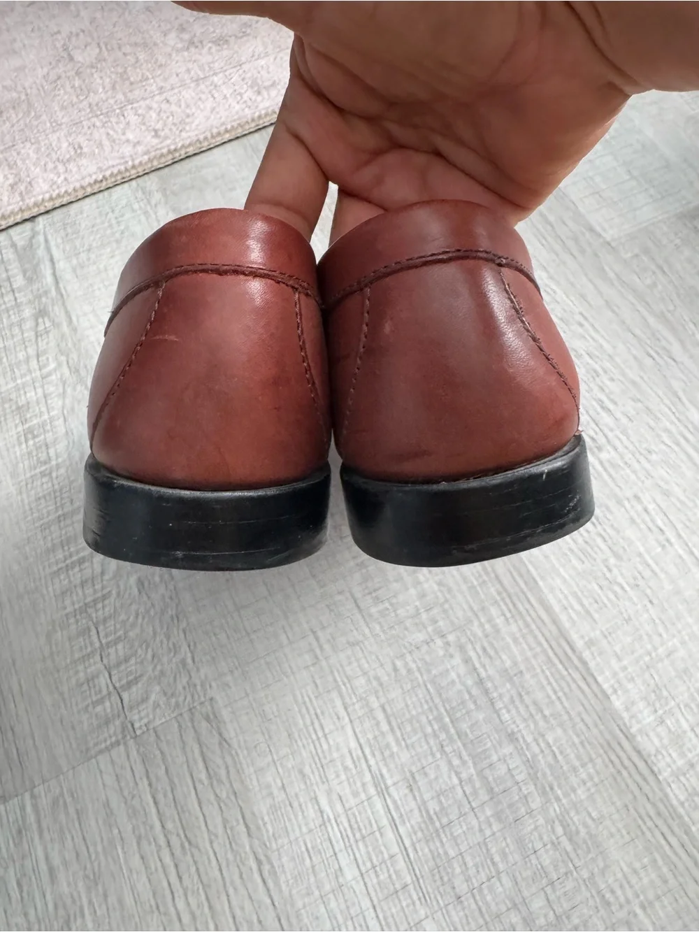 Brooks Brothers Men's Rust Brown Leather Penny Loafers